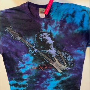 Jimi Hendrix‎ Vintage Tee on a Liquid Blue Tag Tie-Dye